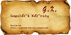 Gogolák Károly névjegykártya