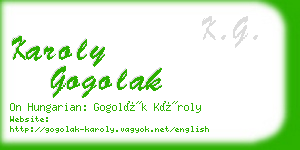 karoly gogolak business card